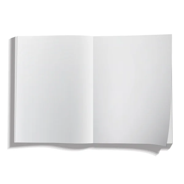 Libro bianco vuoto isolato su bianco. Design vettoriale . — Vettoriale Stock