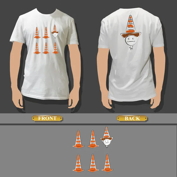 Cone shirt design. Realistic vector illustration. — Stock Vector