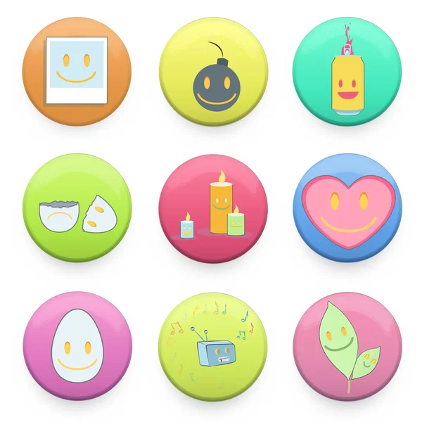 Collection de badges colorés avec icône concept à l'intérieur. Vecteur d — Image vectorielle