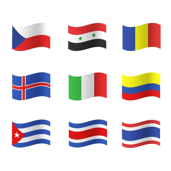 Colección de banderas. Diseño vectorial . — Vector de stock