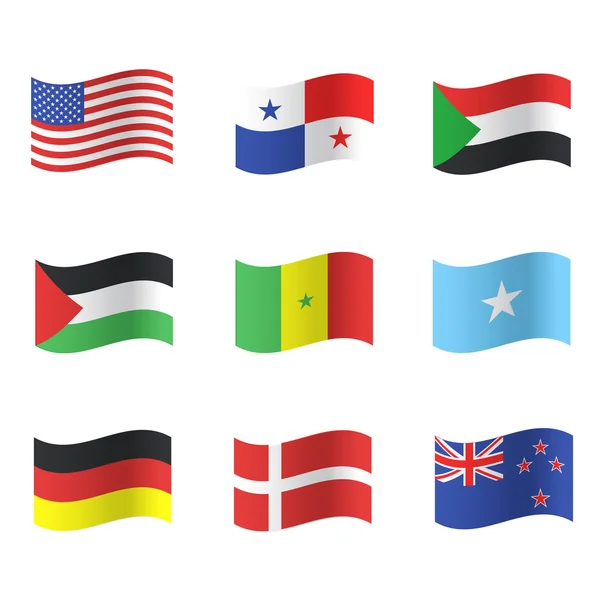 Collection of flags. Vector design. — Stock Vector