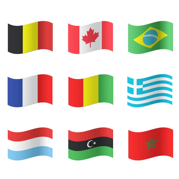 Collection of flags. Vector design. — Stock Vector