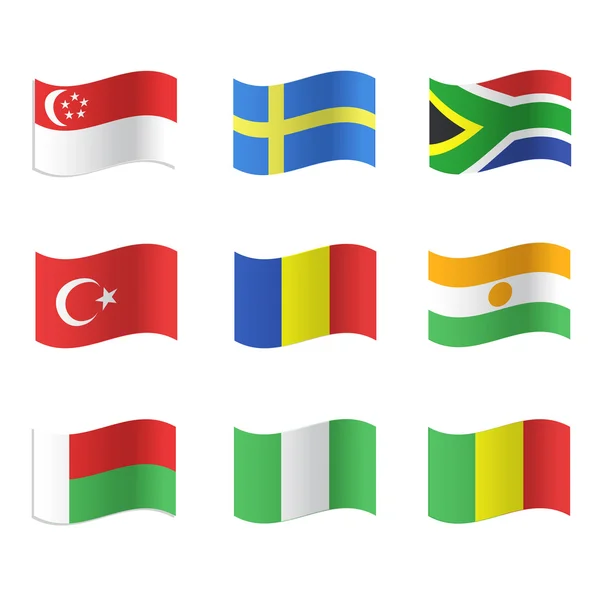 Συλλογή των σημαιών. διανυσματικό σχέδιο. — Διανυσματικό Αρχείο