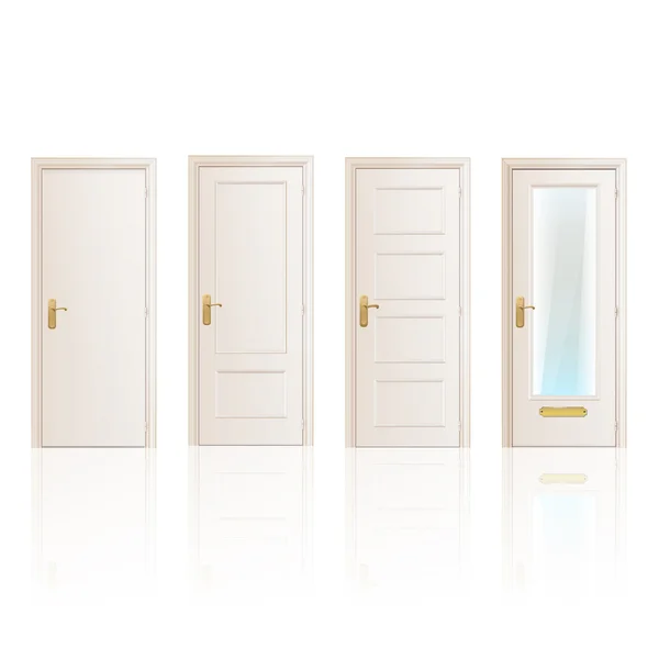 yalıtılmış zemin üzerine beyaz kapı kümesi. vektör tasarımı.