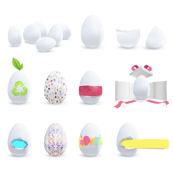 Colection d'œufs décorés. Déisgn vectoriel . — Image vectorielle