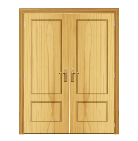 Wood door on isolated background. Vector design. — Stock Vector
