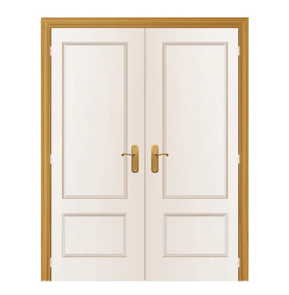 Білі двері на ізольованому фоні. Векторний дизайн . — стоковий вектор
