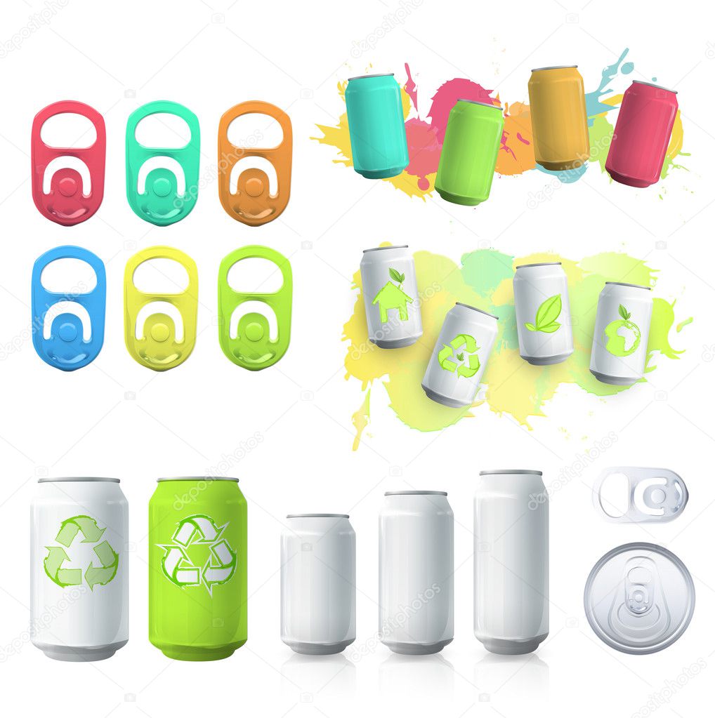 Recycle aluminum cans Vector Images | DepositPhotos, image size:1018x1023
