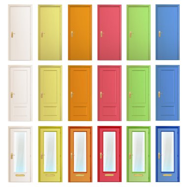renkli kapı büyük koleksiyonu. vektör tasarımı.