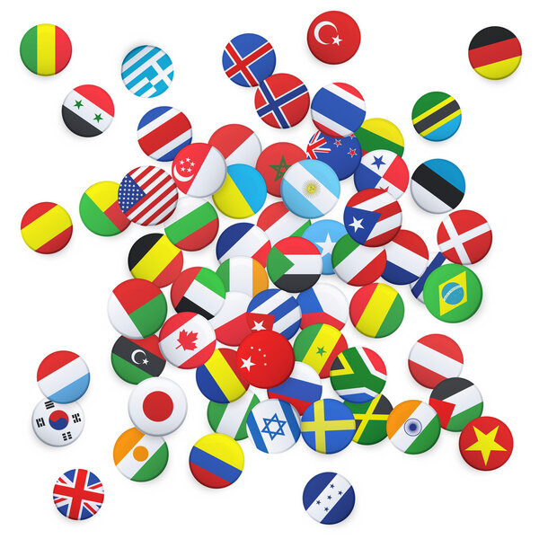 Collection of flag button design. Vector design.