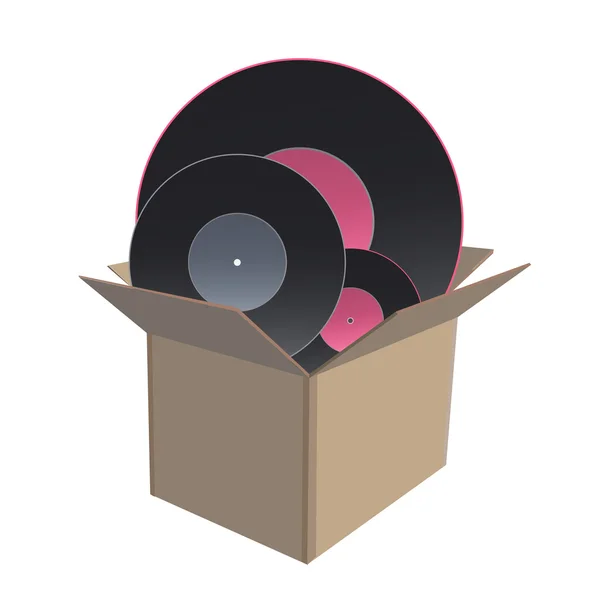Vinyl in Box. Vektordesign — Stockvektor