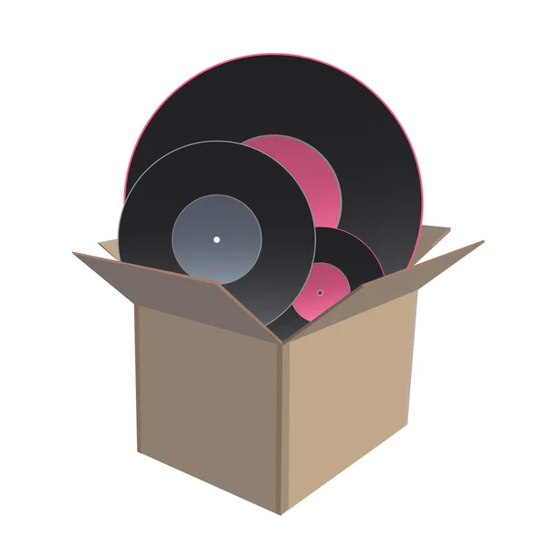 Vinilo en caja. Diseño vectorial — Vector de stock