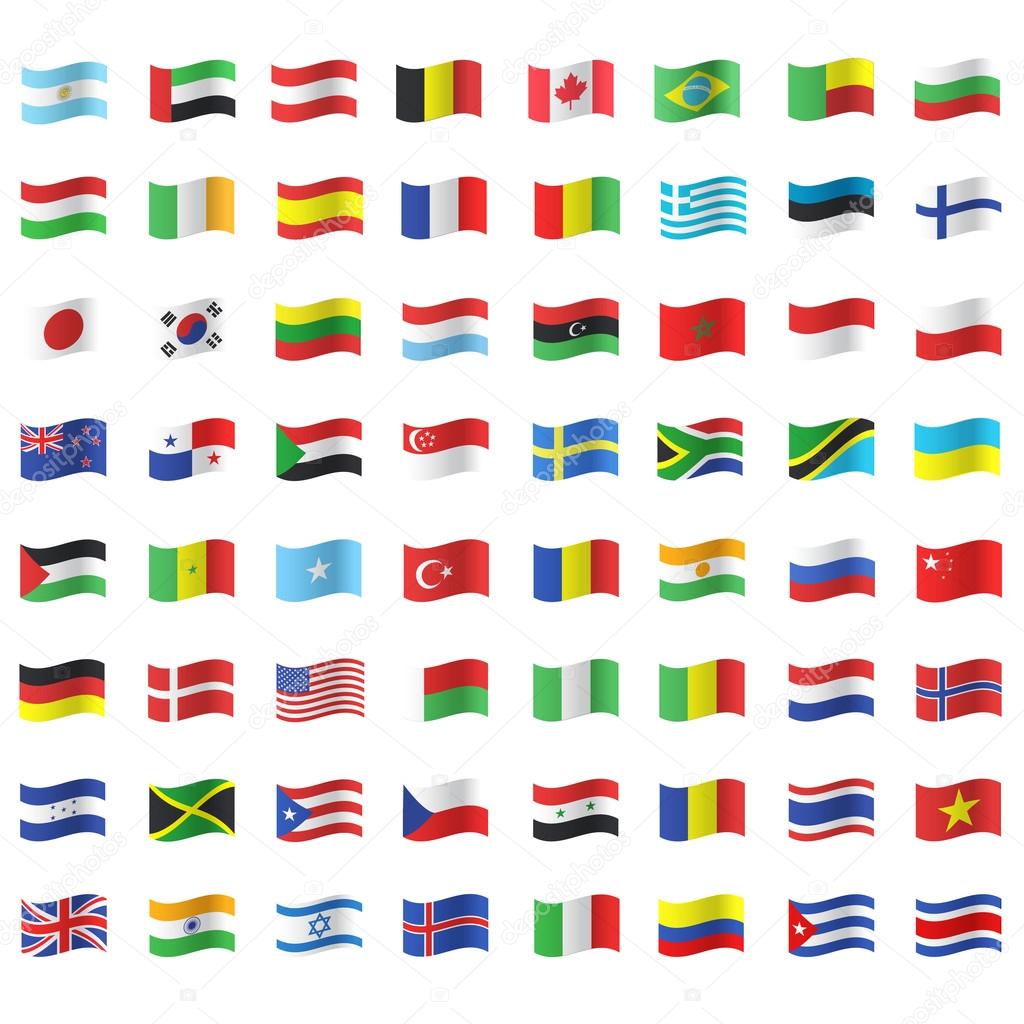 Collection of flags. Vector design.