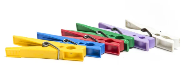Groep van kleurrijke wasknijper. — Stockfoto