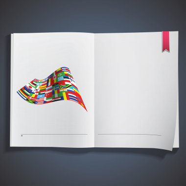 büyük bayrak beyaz kitap basılmıştır. vektör tasarımı.