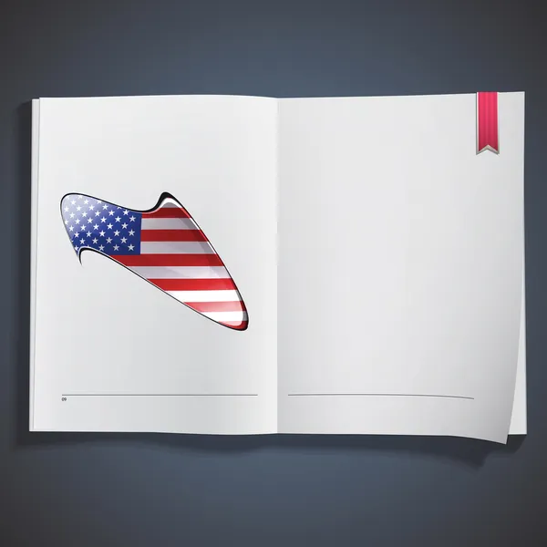 Αμερικανική ομιλία φούσκα εκτυπώνονται σε λευκό βιβλίο. διανυσματικό σχέδιο. — Διανυσματικό Αρχείο
