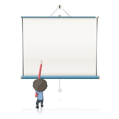 ismi boş beyaz projektör ekranında