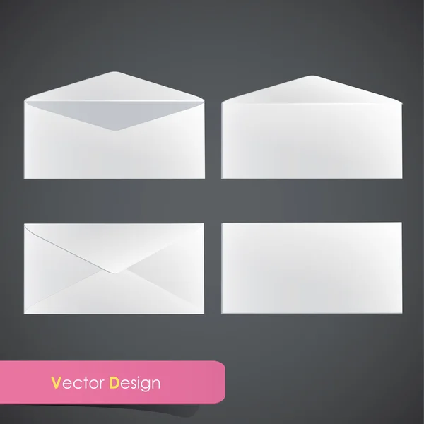 Set of open and close envelope. Vector design. — Stock Vector