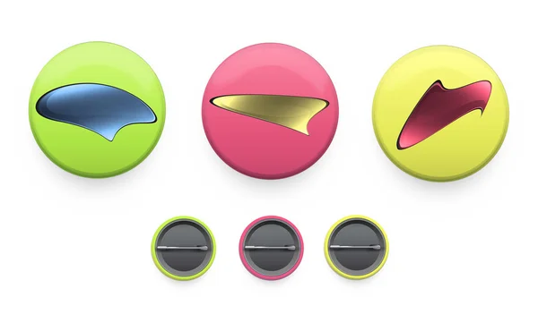 Set di colorate bolle vocali stampate su pin . — Vettoriale Stock