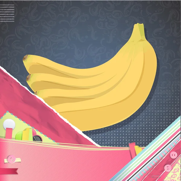 Nice design with bananas on vintage background. Vector design. — Stock Vector