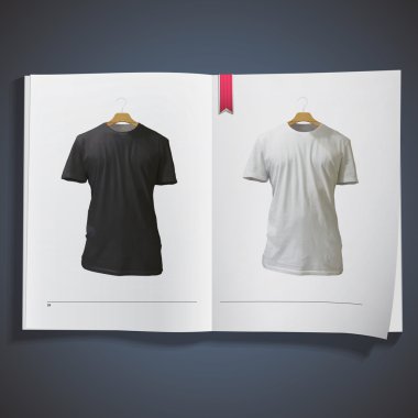 beyaz kitap, vektör tasarım gömlek askısı ile basılmış