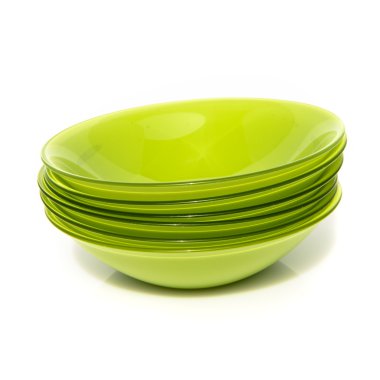 Yeşil kase izole arka plan üzerinde