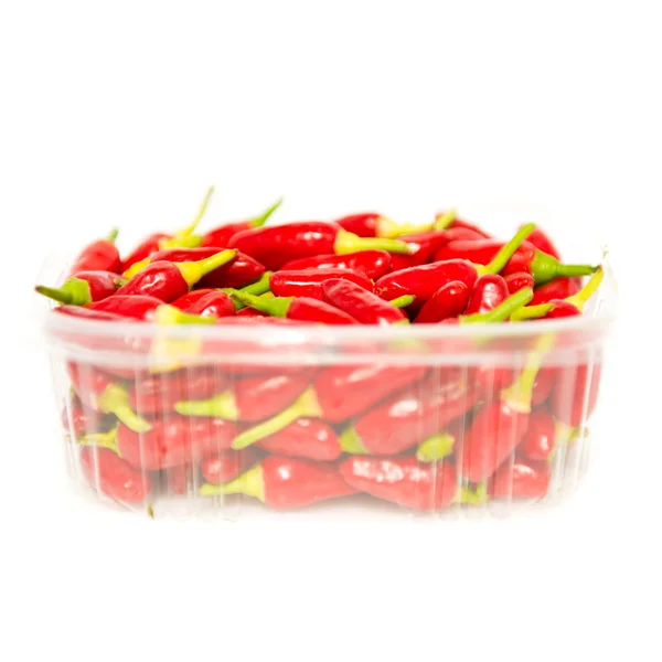 Červené chilli izolované pozadí — Stock fotografie