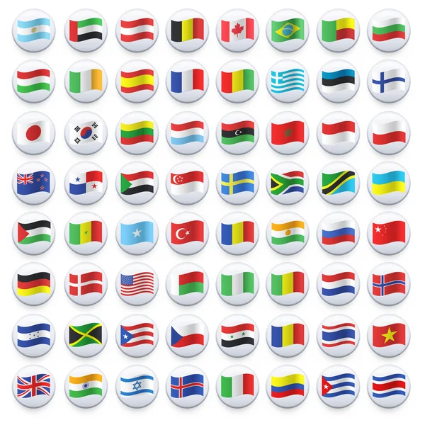 Collection of flag button design. Vector design. — Stock Vector