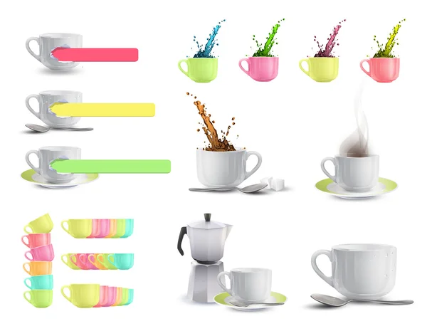 Set di caffe 'mattutino. Design vettoriale . — Vettoriale Stock