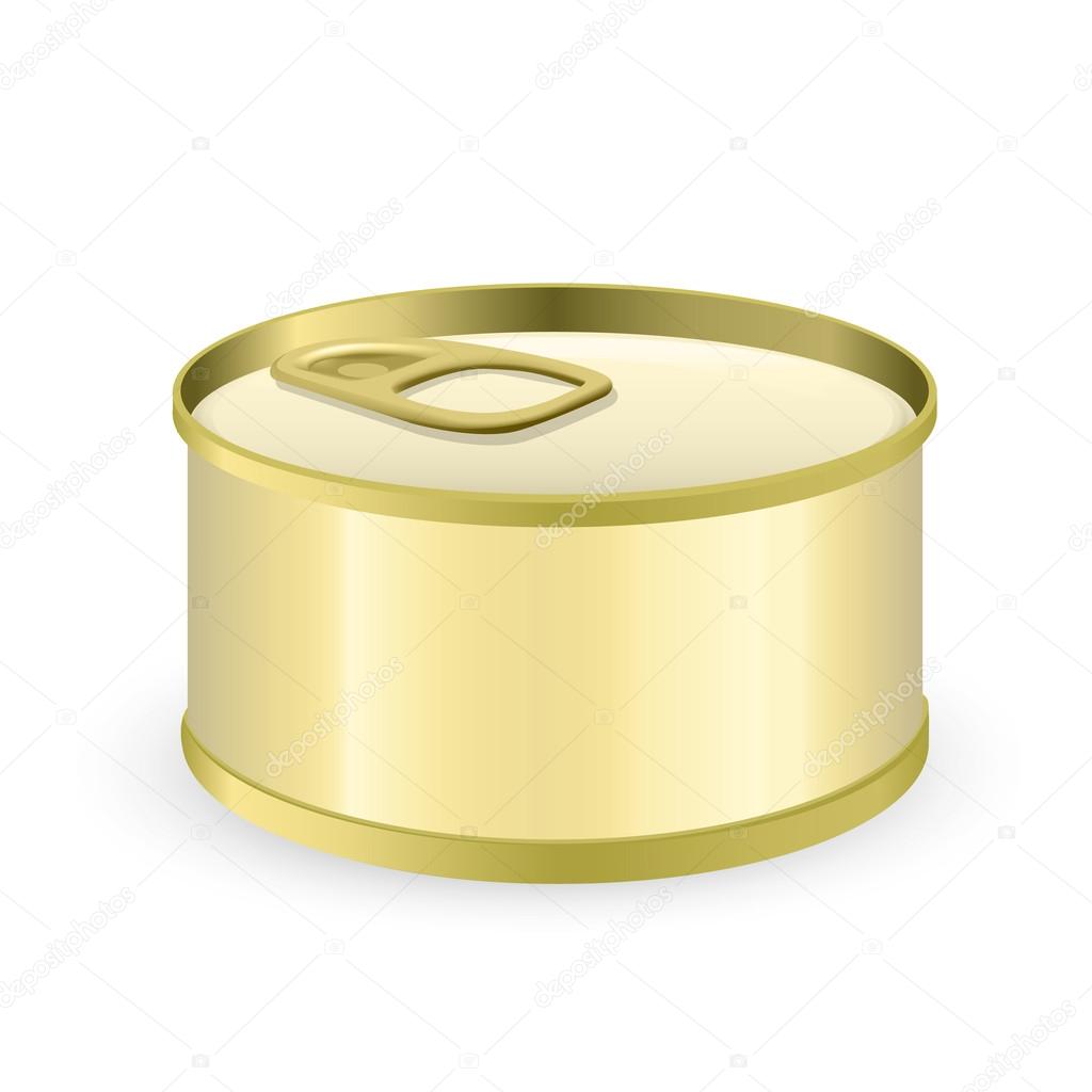 Can of tuna over white background. Vector design