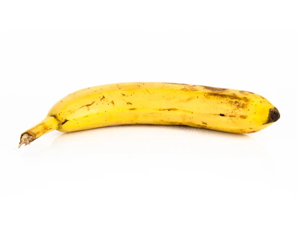 Banana amarela isolada sobre fundo branco — Fotografia de Stock