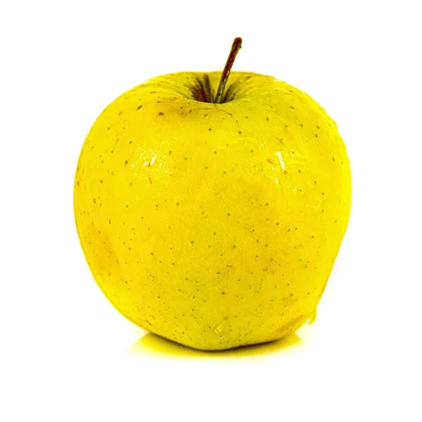 白い背景で隔離された黄色のアップル — ストック写真