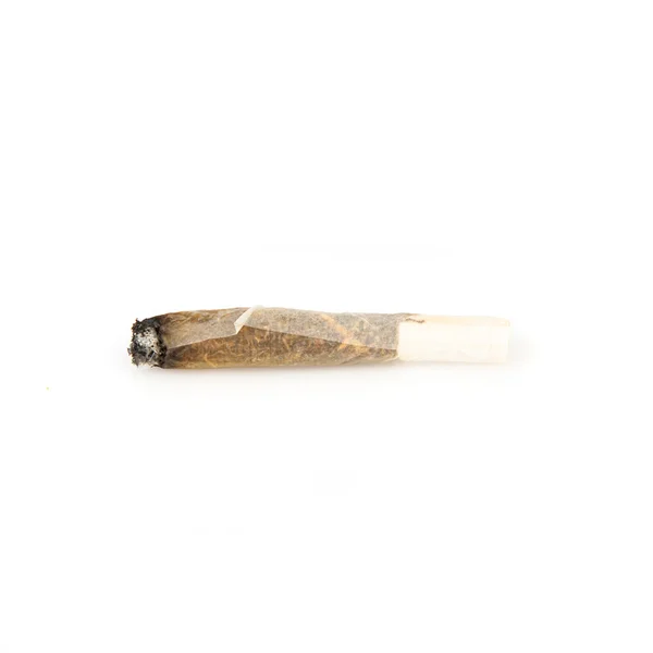 Used cigarette rolling isolated over white background — Stock Photo, Image