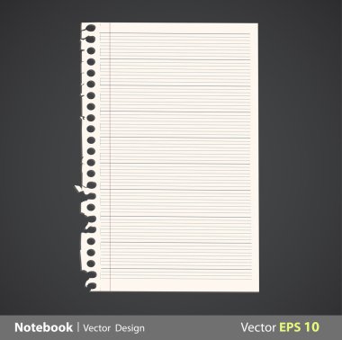 keten ile defter yaprağının. vektör tasarımı.