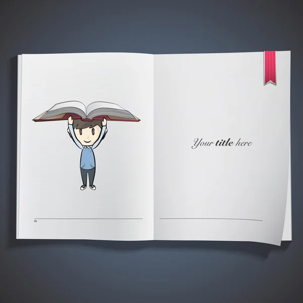 Un libro para niños impreso en un libro. Diseño vectorial — Vector de stock