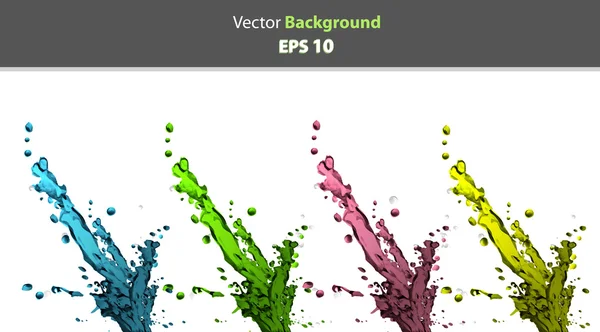 Colección de salpicaduras de agua de colores. Diseño vectorial — Vector de stock