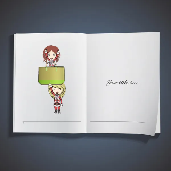Hediyeler ile ihale kız kitap basılmıştır. vektör tasarımı — Stok Vektör