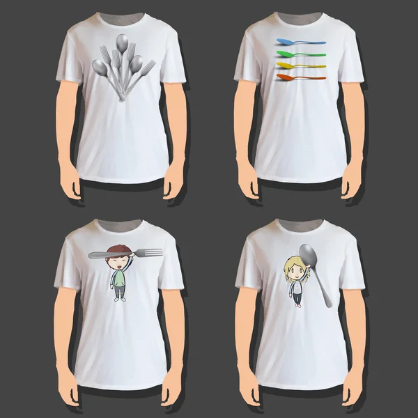 Set van wit overhemd ontwerpen — Stockvector