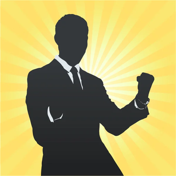 Silhouette bsiness04Silhouette de l'homme d'affaires gagnant. Conception vectorielle . — Image vectorielle