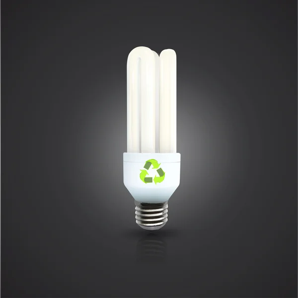 Eco lightbulb isolated over black. Vector design. — Stock Vector