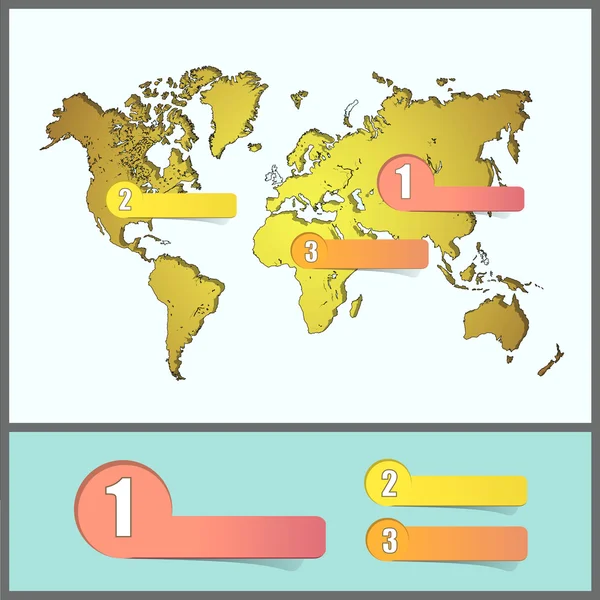 Carte du monde sur fond blanc. Fond vectoriel — Image vectorielle