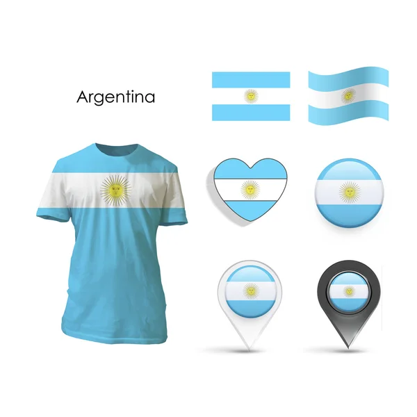 Conjunto de diseño argentino sobre fondo blanco — Archivo Imágenes Vectoriales