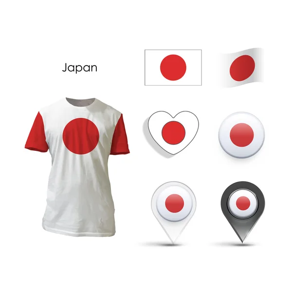 Set van japan ontwerp op witte achtergrond — Stockvector