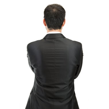 işadamı geri izole beyaz arka plan üzerinde