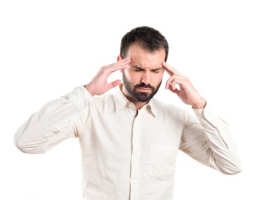 genç adam baş beyaz zemin üzerine