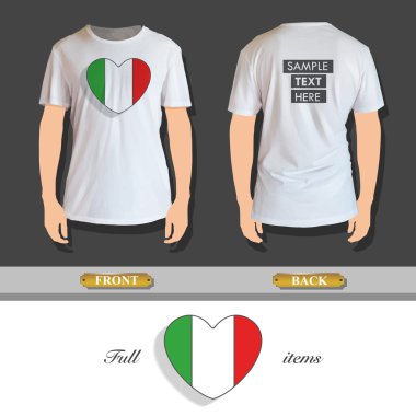 Ulusal kalp baskılı beyaz forması. vektör tasarımı.