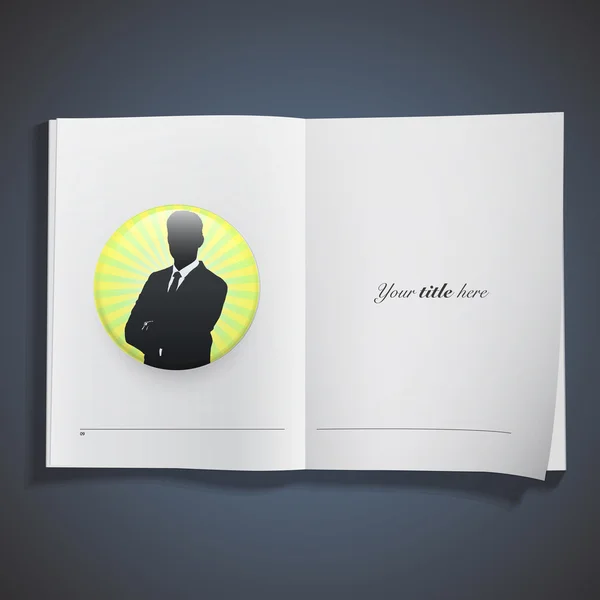 Silhouet van zakenman afgedrukt op boek. vector ontwerp — Stockvector