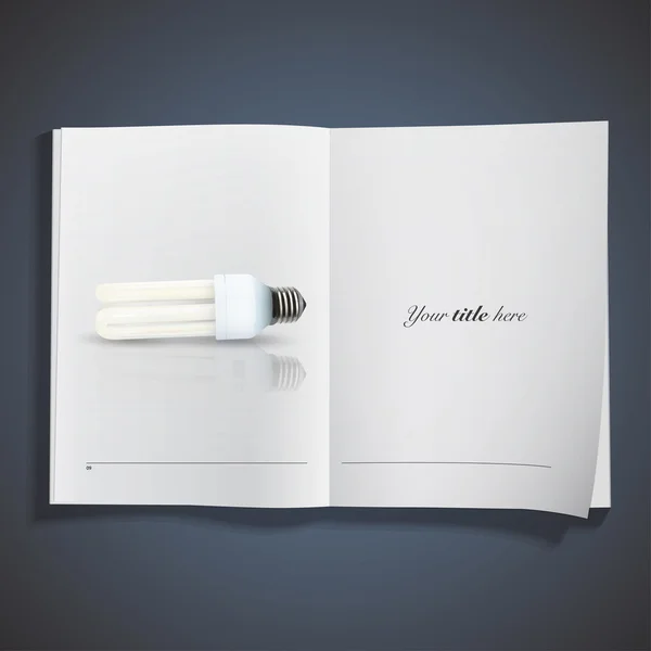 Realistische lamp afgedrukt op boek. vector ontwerp — Stockvector