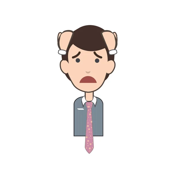 Sad businessman over white background. Vector design — Stock Vector