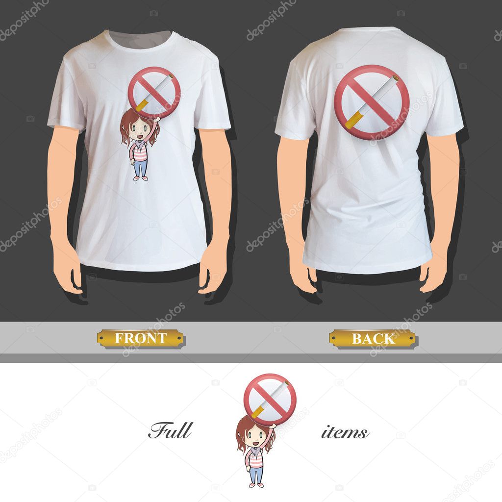 Kid holding prohibited sign printed on shirt. Vector design